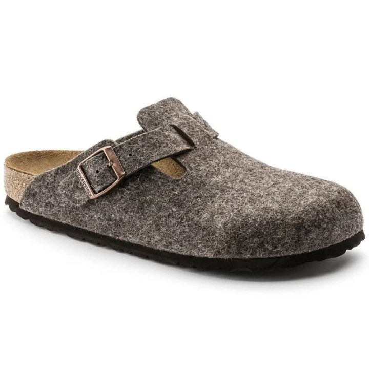 Moteriškos vilnonio veltinio klumpės Birkenstock Boston, kakavos