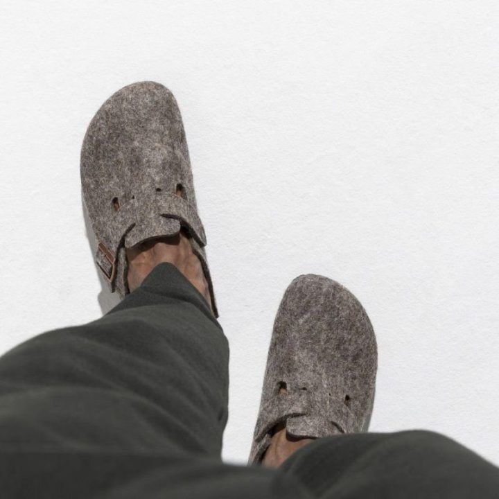 Moteriškos vilnonio veltinio klumpės Birkenstock Boston, kakavos