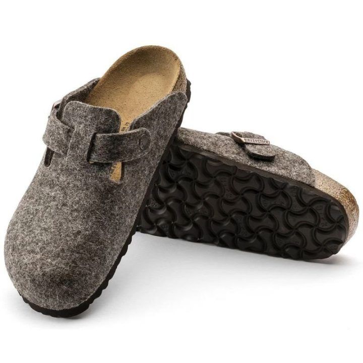Moteriškos vilnonio veltinio klumpės Birkenstock Boston, kakavos
