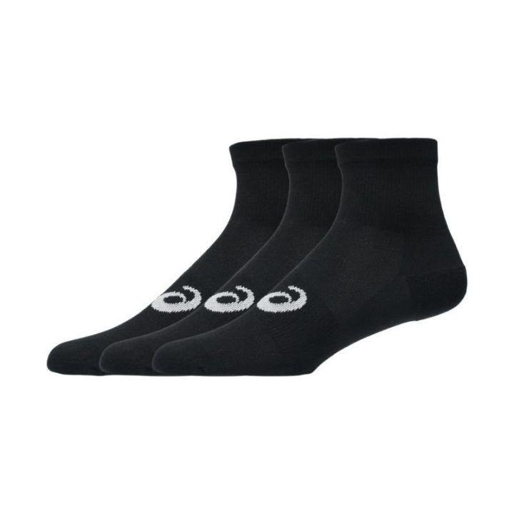 Medvilninių kojinių rinkinys Asics Quarter, 3 poros, juodas