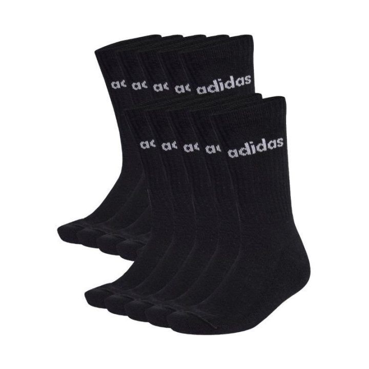 Medvilninės kojinės adidas Cushioned Linear Crew, 10 porų, juodos