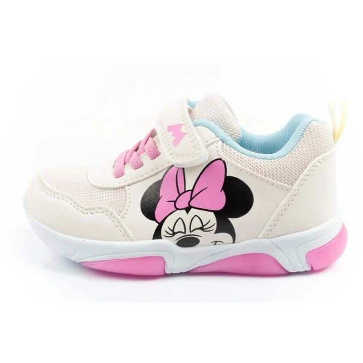 Vaikiški sportbačiai su lipukais ir LED Leomil Minnie Mouse