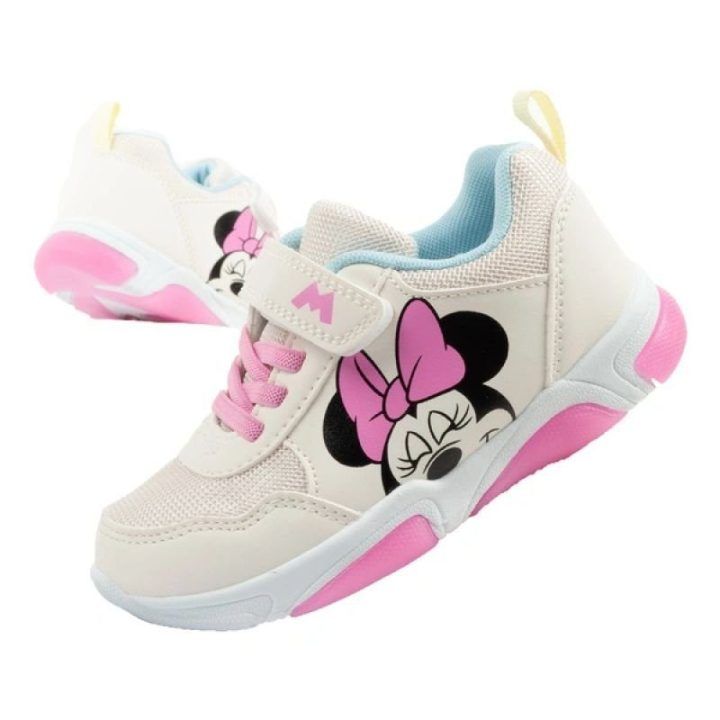 Vaikiški sportbačiai su lipukais ir LED Leomil Minnie Mouse