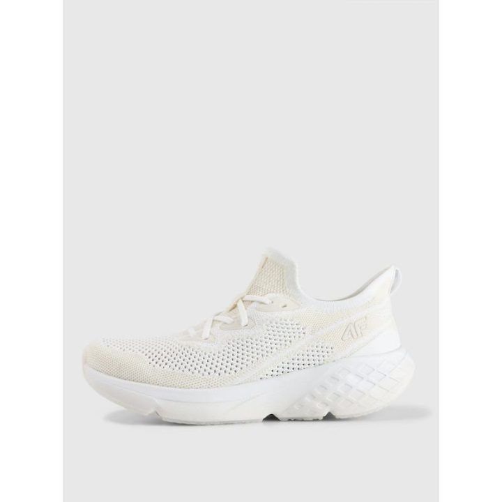 Moteriški sportbačiai su megztu viršumi 4F Velocore E-knit, balti