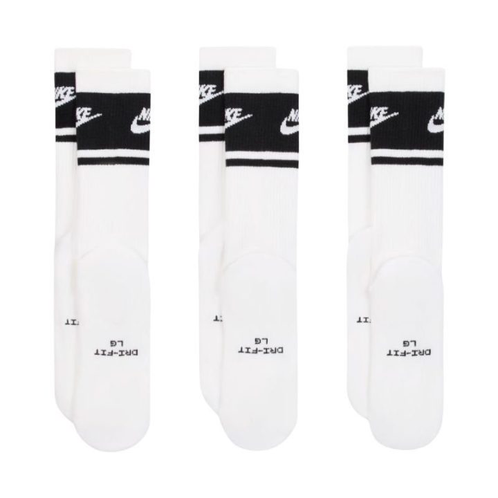 Kojinių rinkinys Nike Everyday Elevated Crew, 3 poros, baltos ir juodos