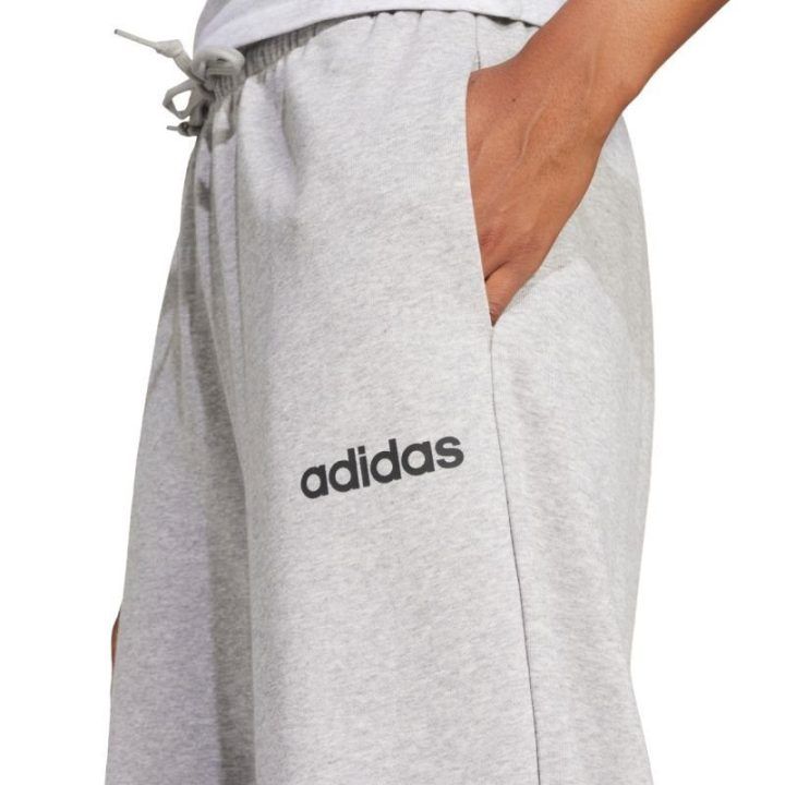 Moteriškos medvilninės kelnės adidas Essentials Linear, šviesiai pilkos