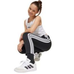 Vaikiškos medvilninės kelnės su juostomis adidas Essentials, juodos