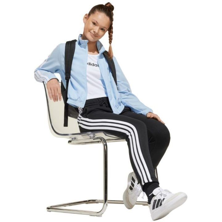 Vaikiškos medvilninės kelnės su juostomis adidas Essentials, juodos