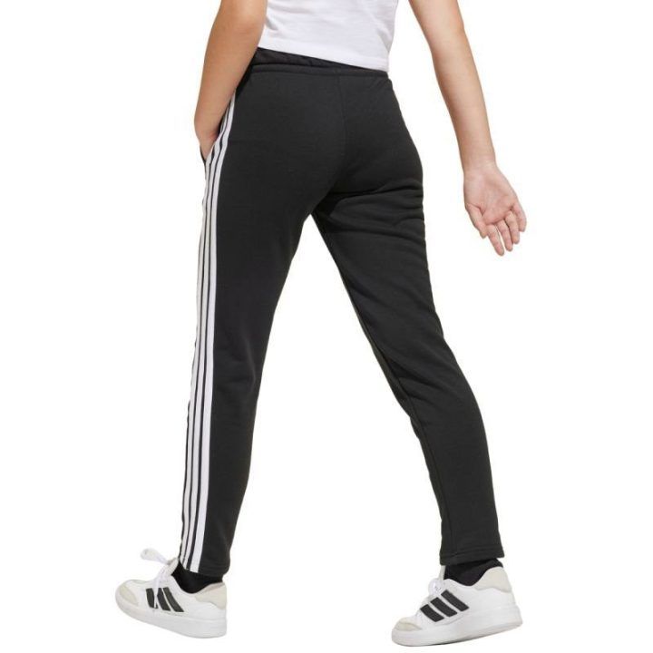Vaikiškos medvilninės kelnės su juostomis adidas Essentials, juodos