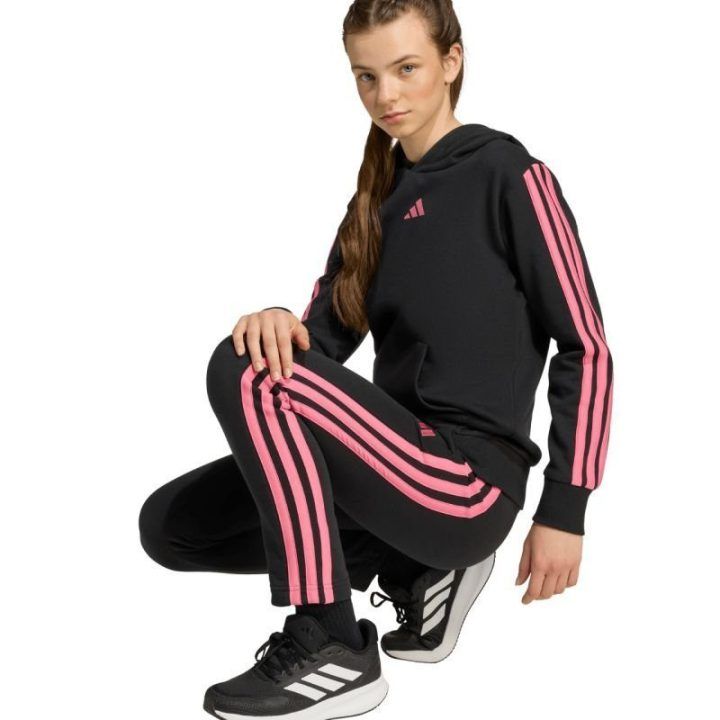 Vaikiškos kelnės su šoninėmis juostomis adidas Essentials, juodos