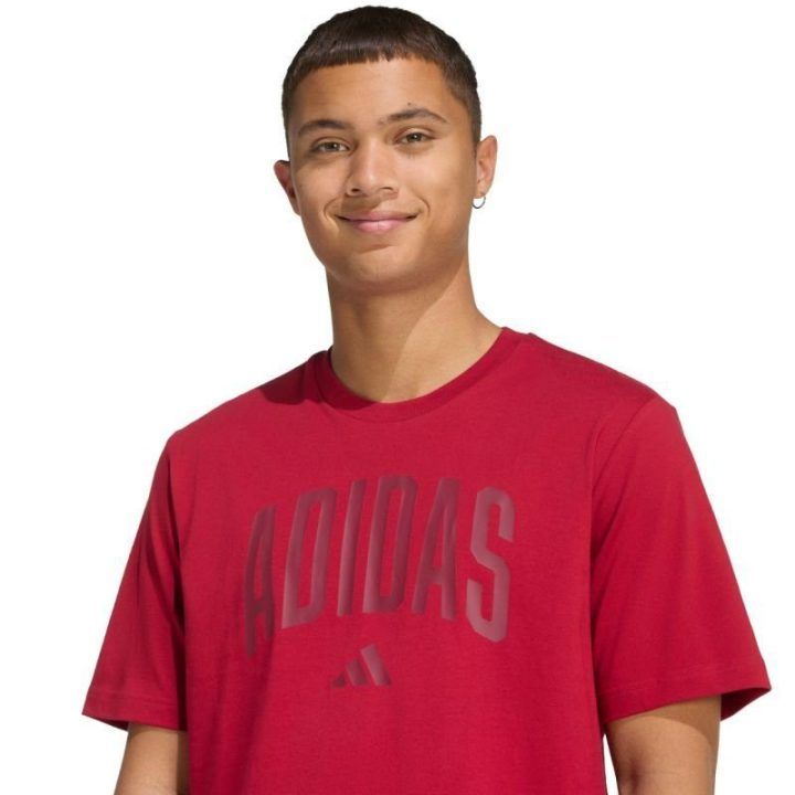 Vyriški medvilniniai marškinėliai adidas Collegiate Lineage, raudoni