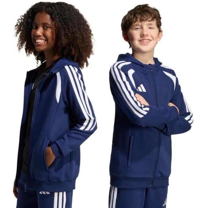 Vaikiškas džemperis su gobtuvu adidas Tiro 26 League, tamsiai mėlynas