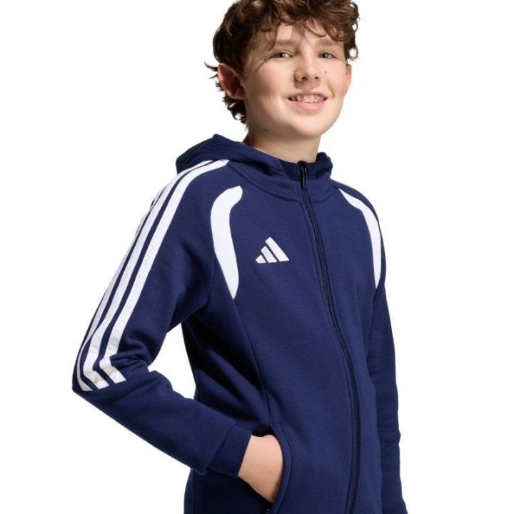 Vaikiškas džemperis su gobtuvu adidas Tiro 26 League, tamsiai mėlynas