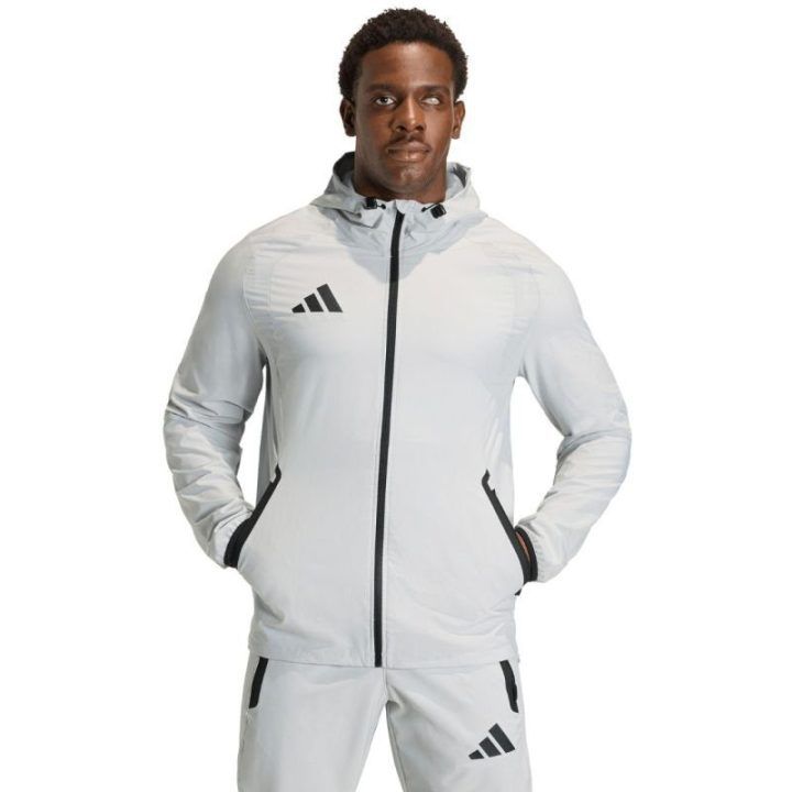 Vyriška vėjo striukė adidas Tiro 26 Travel, šviesiai pilka
