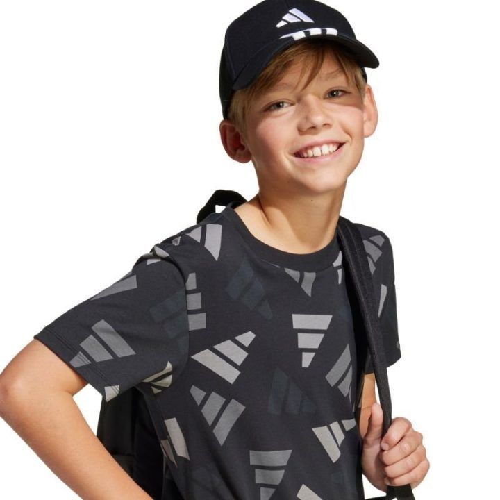 Medvilninė kepurė su snapeliu adidas 3-Stripes New Logo Baseball, juoda