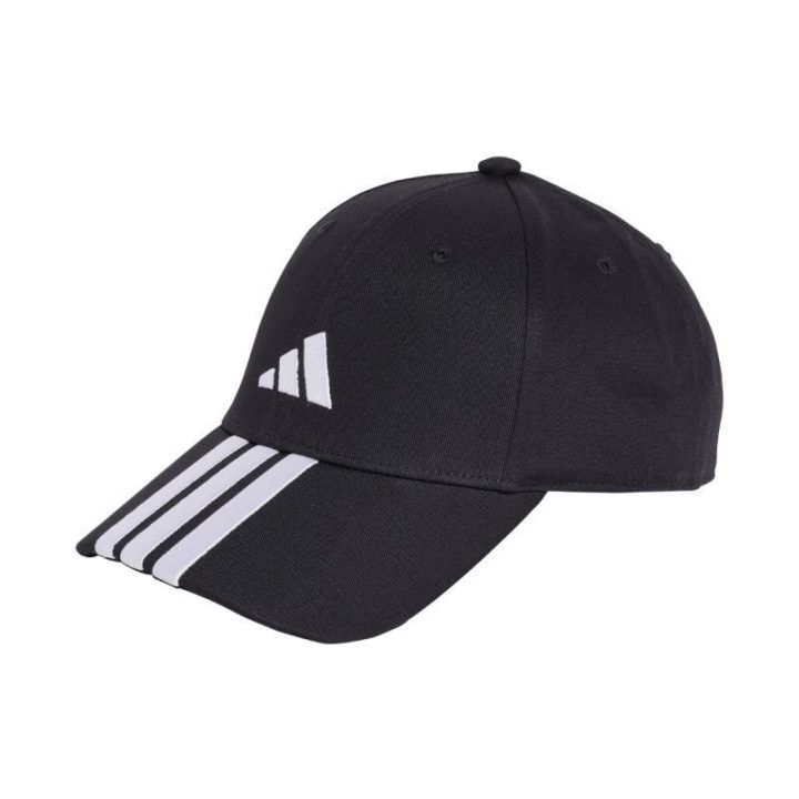 Medvilninė kepurė su snapeliu adidas 3-Stripes New Logo Baseball, juoda