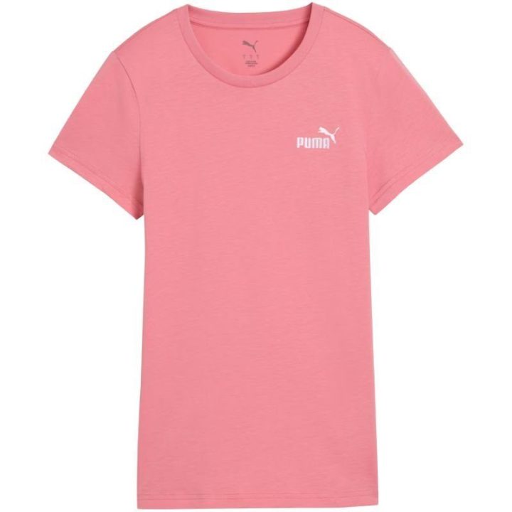Moteriški medvilniniai marškinėliai Puma ESS Small No.1 Logo, rožiniai