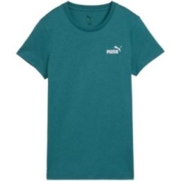Moteriški medvilniniai marškinėliai Puma ESS Small No.1 Logo, žali