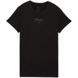 Moteriški medvilniniai marškinėliai Puma ESS Script Tee, juodi