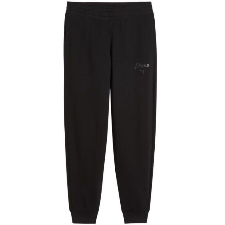 Moteriškos medvilninės kelnės Puma ESS Script Comfort, juodos