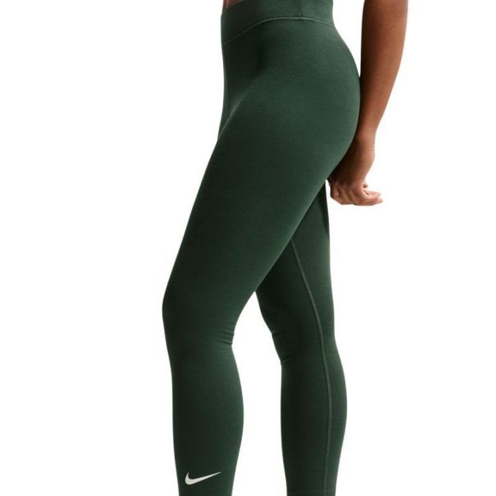 Moteriškos 7/8 tamprės su medvilne Nike Sportswear Classic, žalios