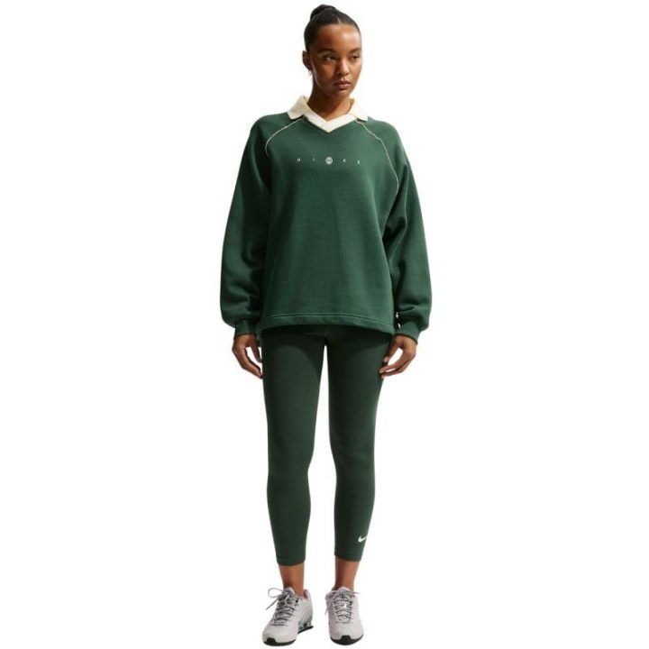 Moteriškos 7/8 tamprės su medvilne Nike Sportswear Classic, žalios