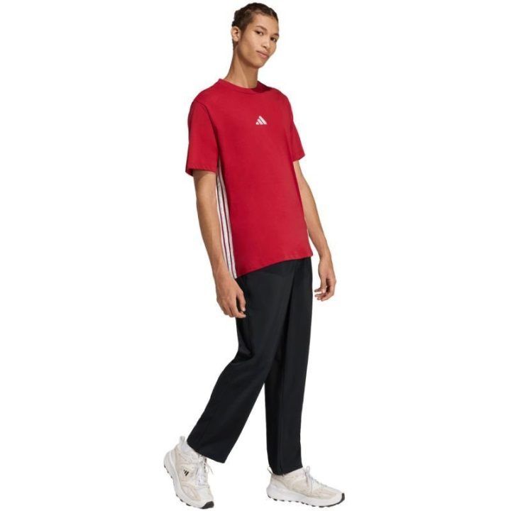 Vyriški medvilniniai marškinėliai adidas 3-Stripes, raudoni