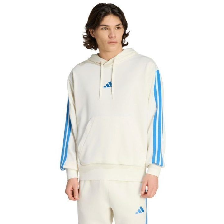 Vyriškas džemperis su gobtuvu adidas Essentials 3-Stripes, kreminis