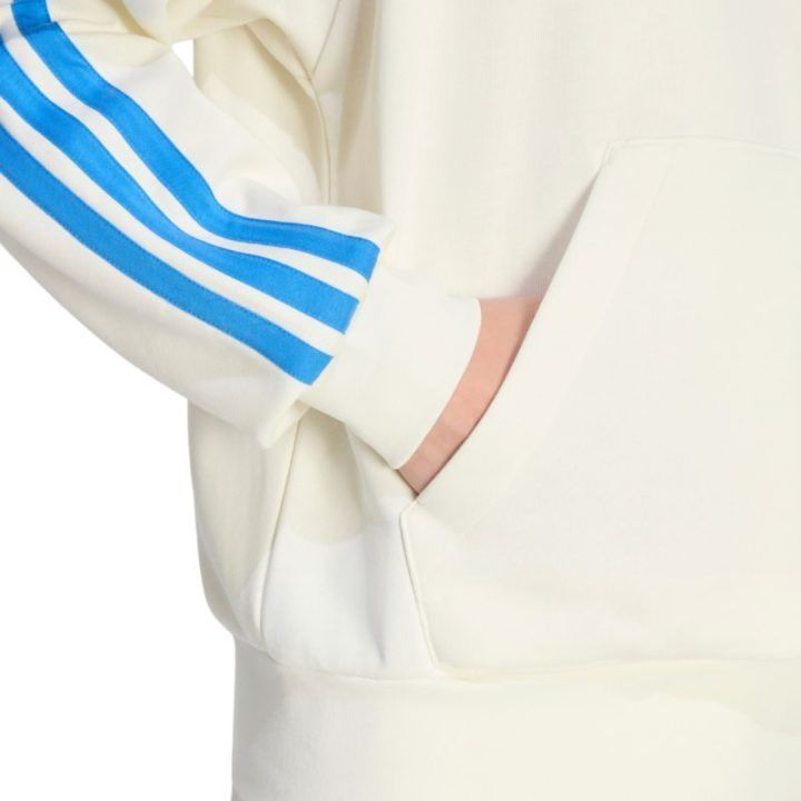 Vyriškas džemperis su gobtuvu adidas Essentials 3-Stripes, kreminis