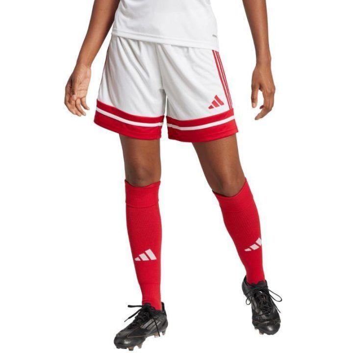 Moteriški treniruočių šortai adidas Squadra 25, balti ir raudoni