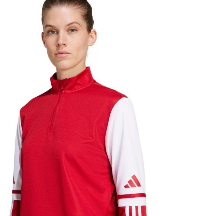 Moteriškas sportinis džemperis su pusiau užtrauktuku adidas Squadra 25, raudonas