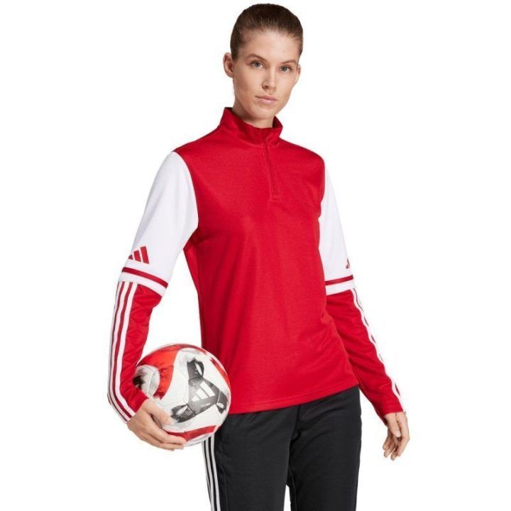 Moteriškas sportinis džemperis su pusiau užtrauktuku adidas Squadra 25, raudonas