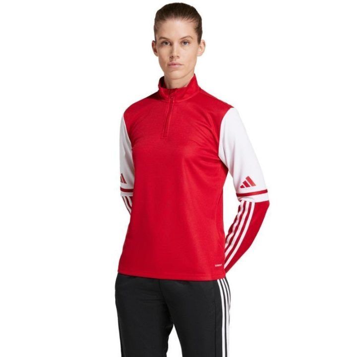Moteriškas sportinis džemperis su pusiau užtrauktuku adidas Squadra 25, raudonas