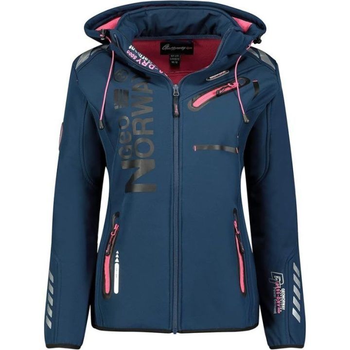 Moteriškas džemperis Geographical Norway, tamsiai mėlynas ir rožinis