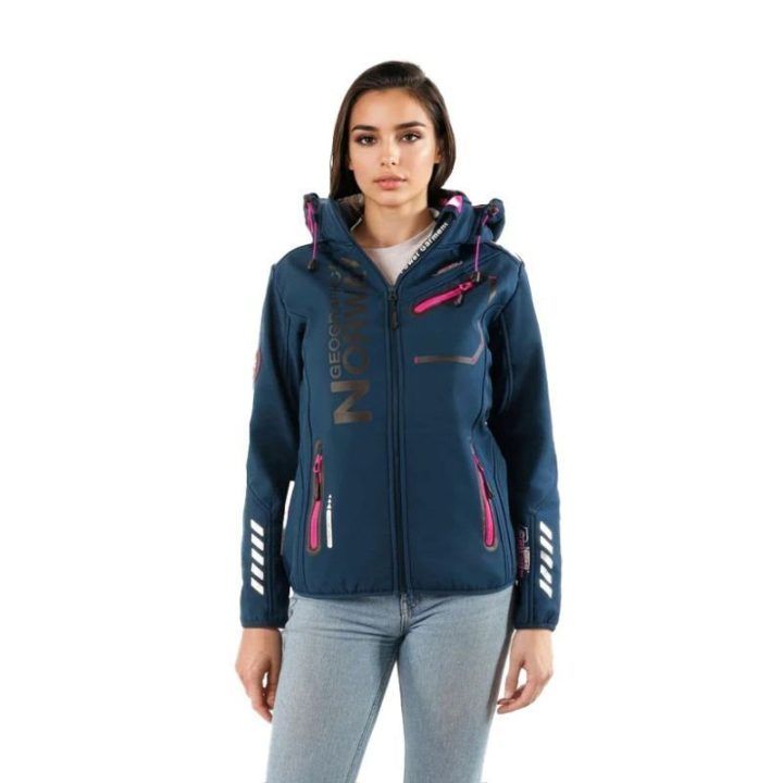 Moteriškas džemperis Geographical Norway, tamsiai mėlynas ir rožinis