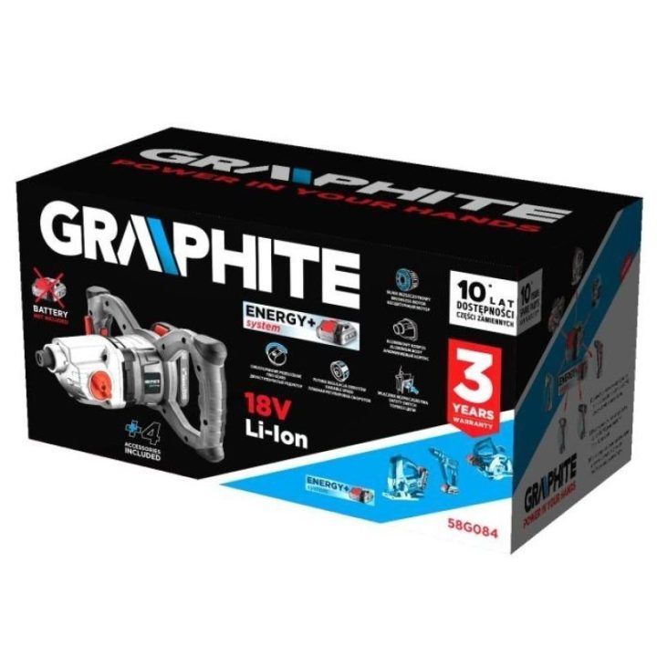 Akumuliatorinis žemės grąžtas Graphite 58G084, 650 aps./min