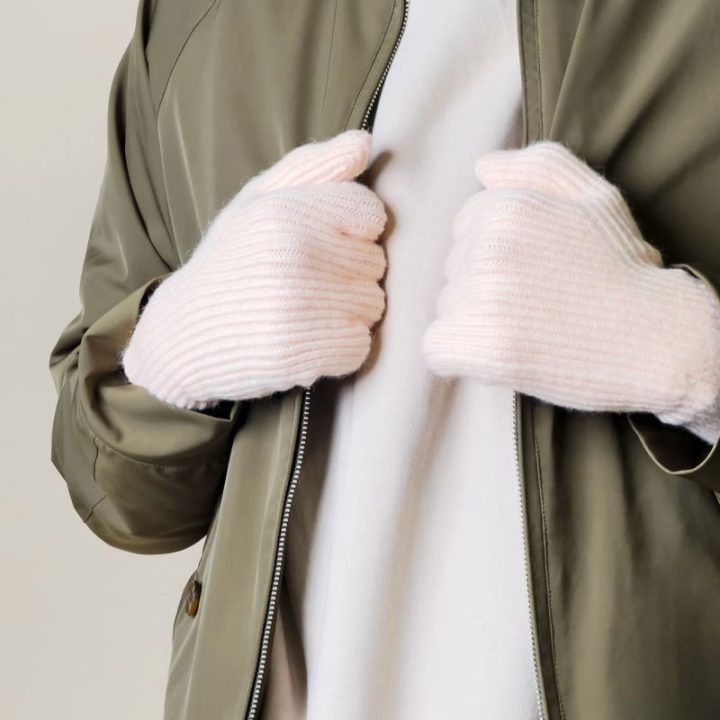Megztos pirštinės su angomis telefonui, rožinės