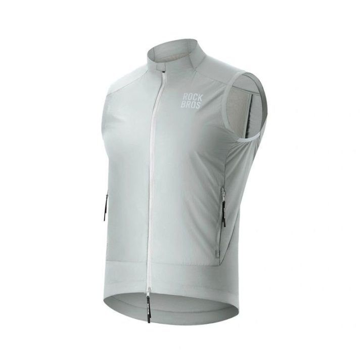 Dviračių liemenė nuo vėjo Rockbros, balta ir pilka