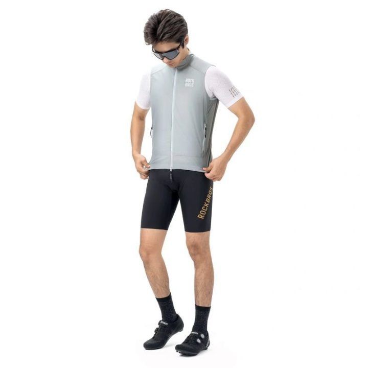 Dviračių liemenė nuo vėjo Rockbros, balta ir pilka