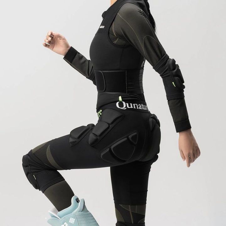 Uniseks klubų apsaugos šortai Qunature Ski Advanced, juodi, XL