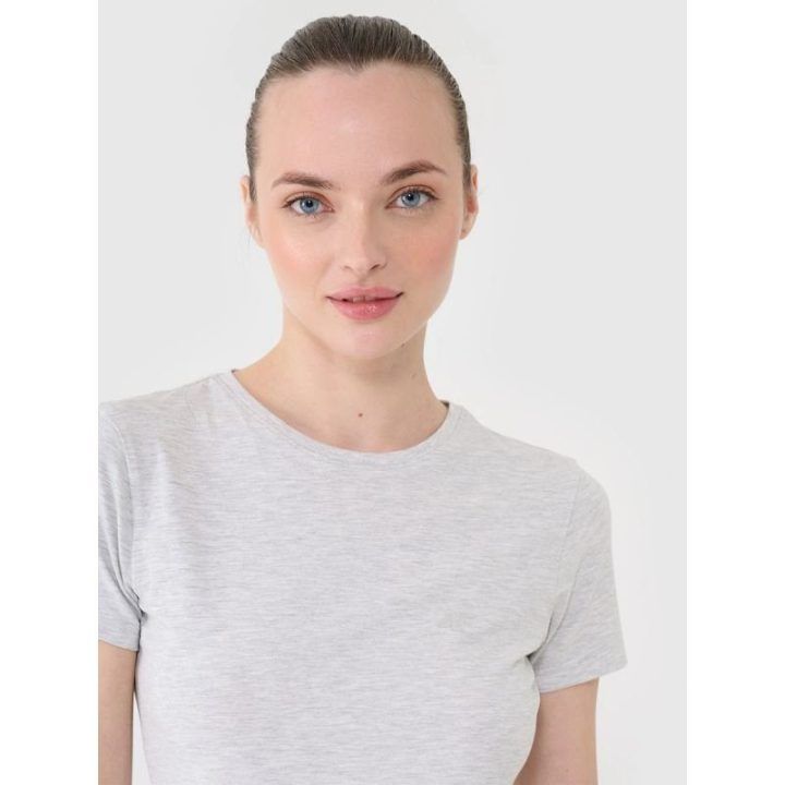 Moteriški medvilniniai marškinėliai 4F, 160 g/m², pilki