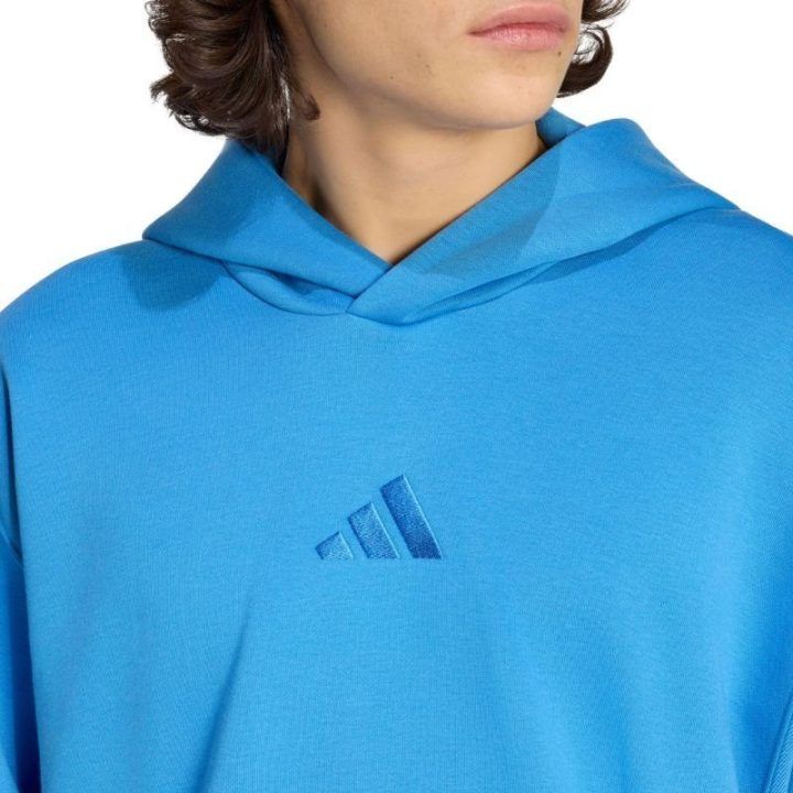 Vyriškas medvilninis džemperis su gobtuvu adidas ALL SZN, mėlynas