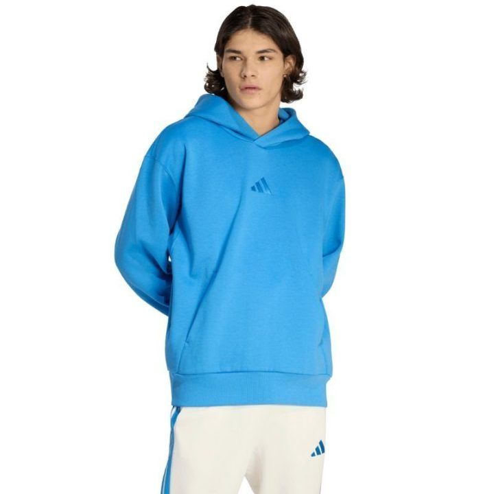 Vyriškas medvilninis džemperis su gobtuvu adidas ALL SZN, mėlynas