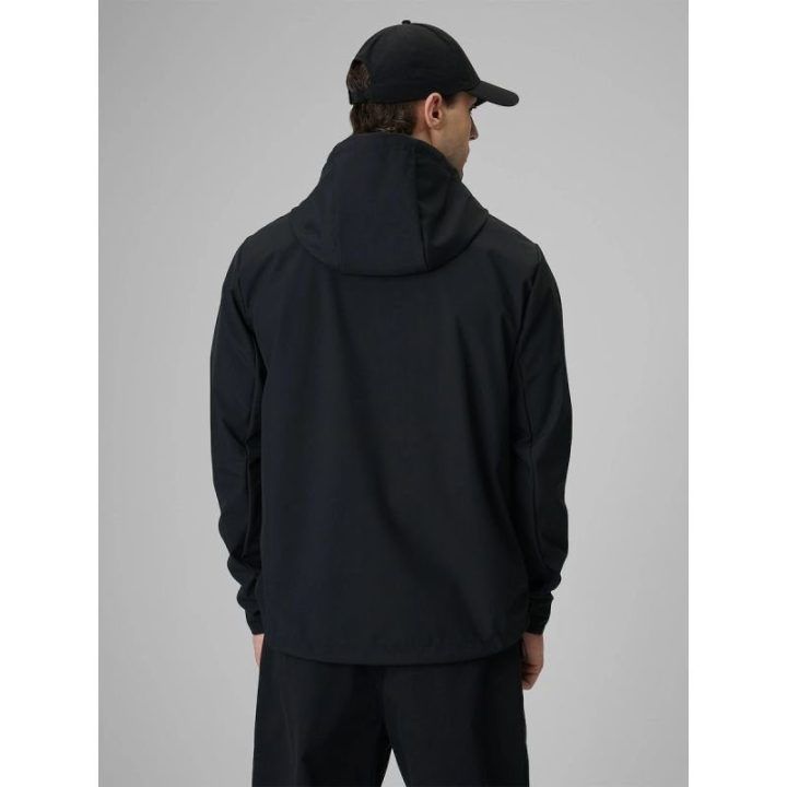 Vyriška vėjui atspari softshell striukė 4F, juoda
