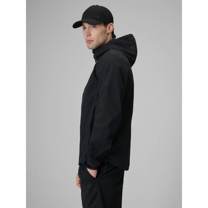Vyriška vėjui atspari softshell striukė 4F, juoda