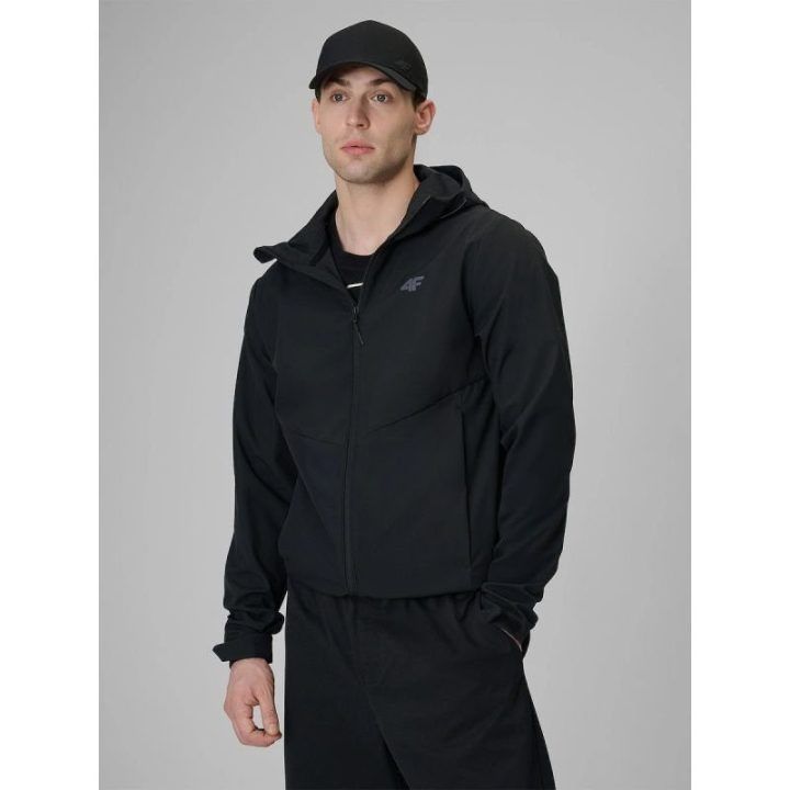 Vyriška vėjui atspari softshell striukė 4F, juoda