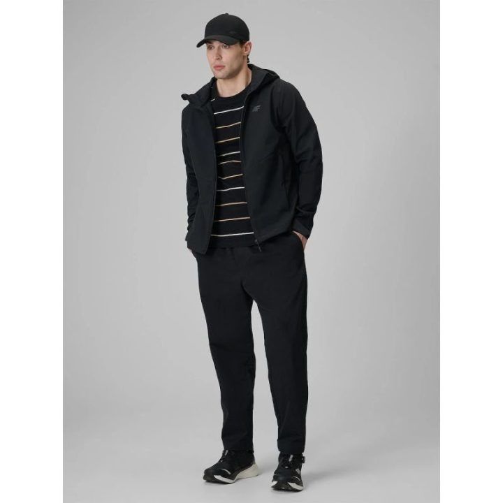 Vyriška vėjui atspari softshell striukė 4F, juoda