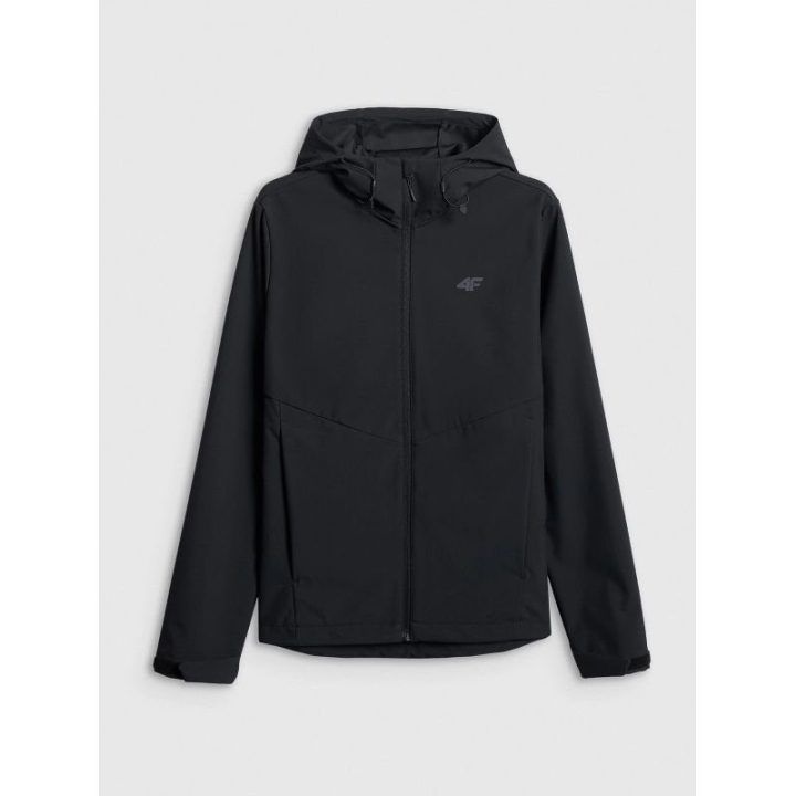 Vyriška vėjui atspari softshell striukė 4F, juoda