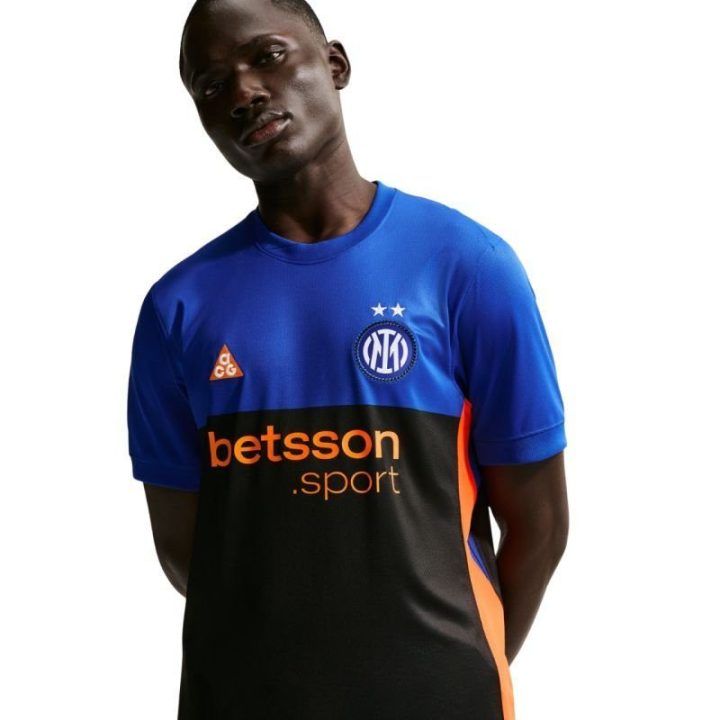 Vyriški futbolo marškinėliai Nike Inter Mediolan, juodi ir mėlyni