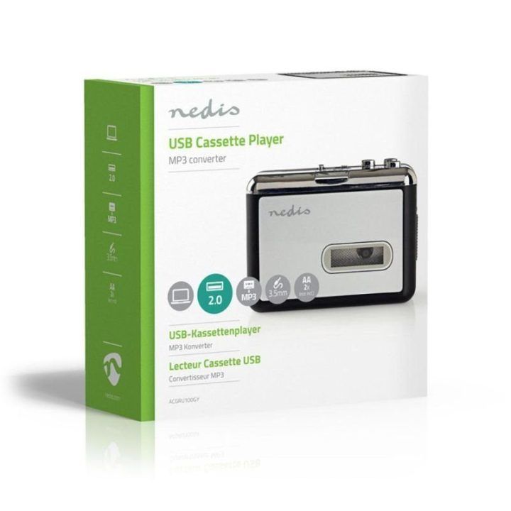 MP3/MP4 grotuvas Nedis ACGRU100GY, pilkas